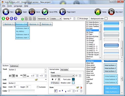 Folding Menu Javascript ScreenShot