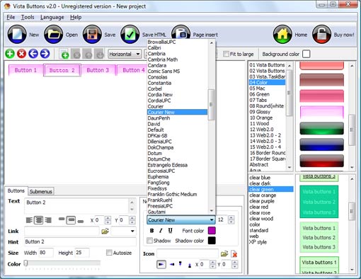 Create Horizontal Menu Button In Html ScreenShot