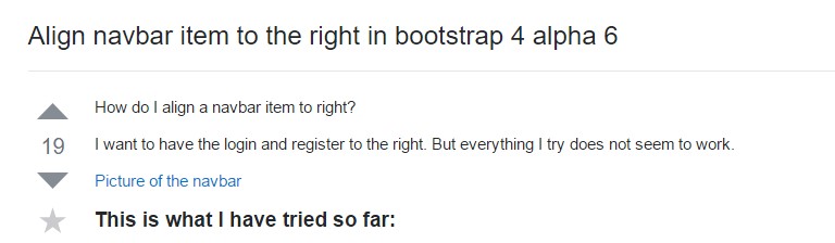  Line up navbar  object to the right  within Bootstrap 4 alpha 6