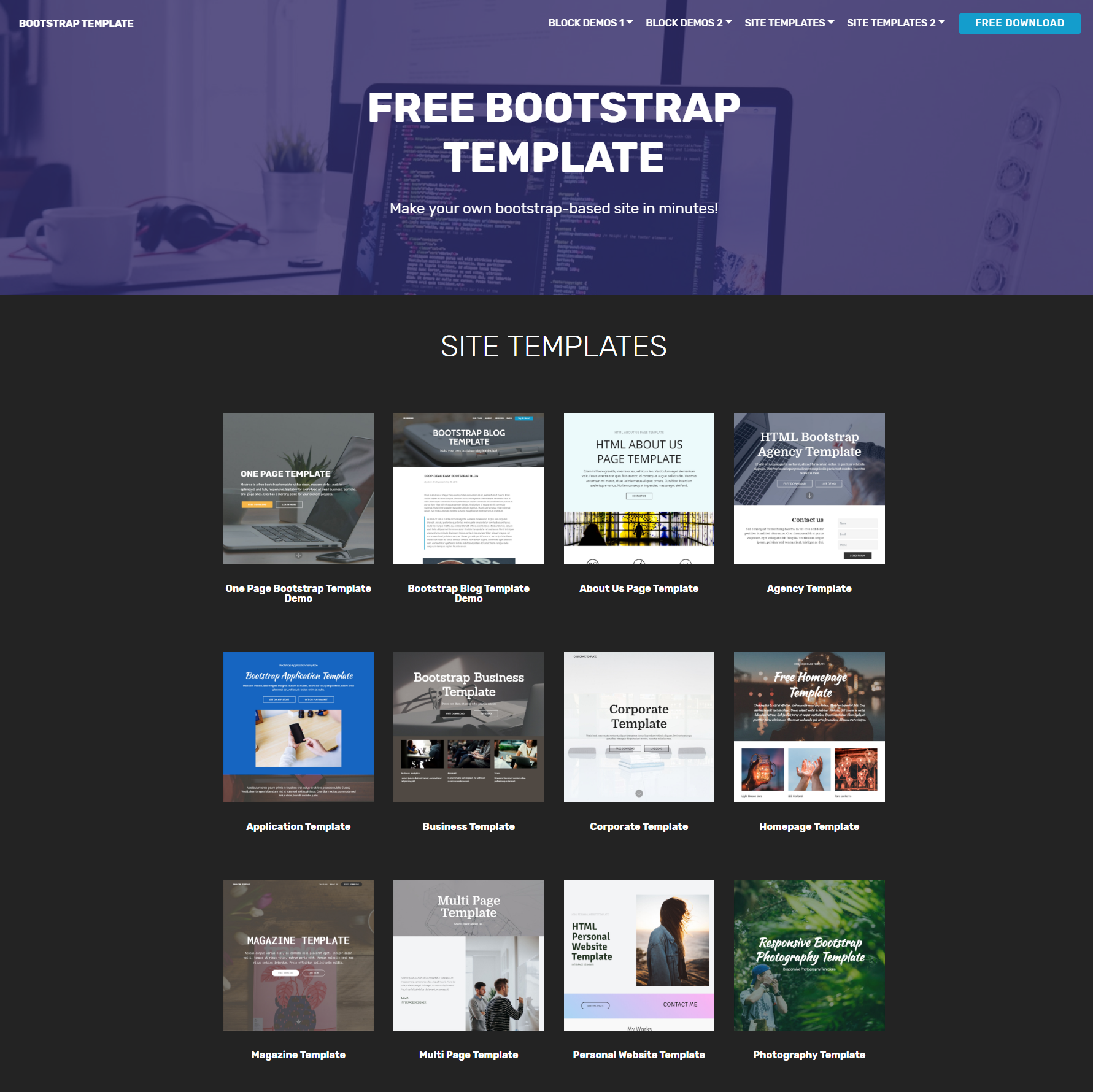 HTML Bootstrap Templates