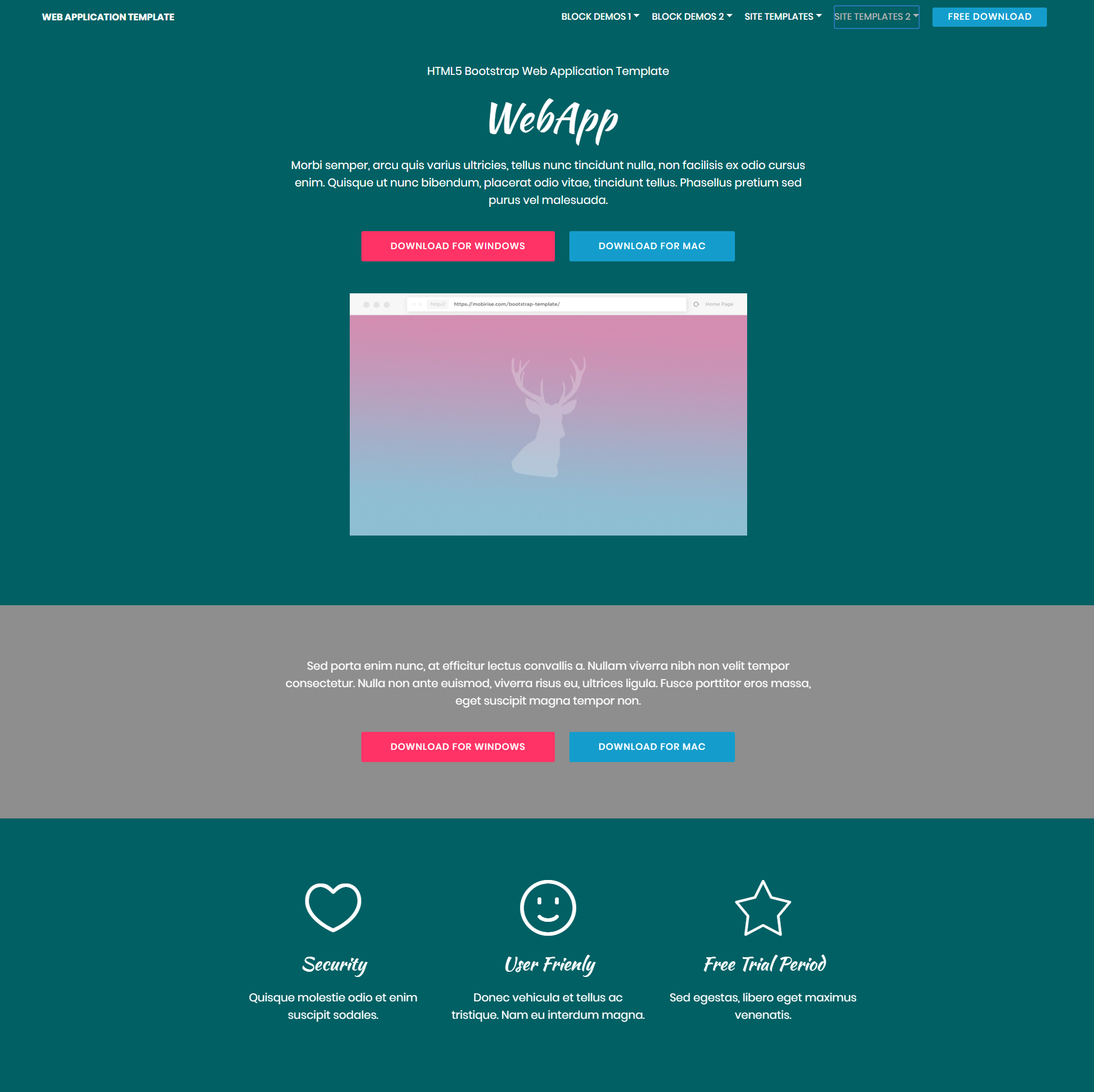 Free Bootstrap Web Application Themes